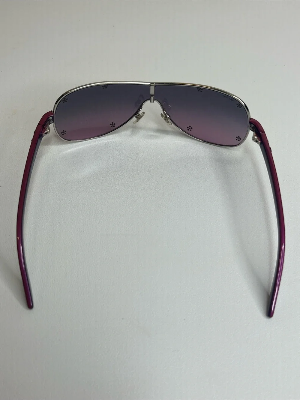 New Rare Ray-Ban kids Purple Gradient Shield Sunglasses with Floral Accents
